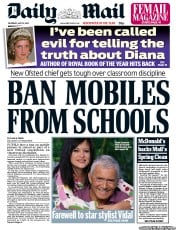 Daily Mail (UK) Newspaper Front Page for 10 May 2012