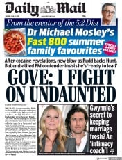 Daily Mail (UK) Newspaper Front Page for 10 June 2019