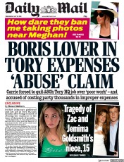 Daily Mail (UK) Newspaper Front Page for 10 July 2019