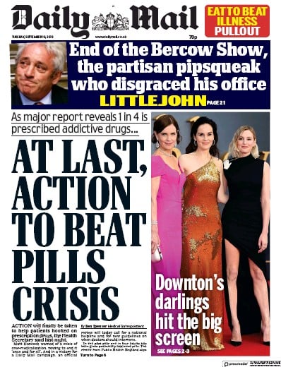 Daily Mail Newspaper Front Page (UK) for 10 September 2019