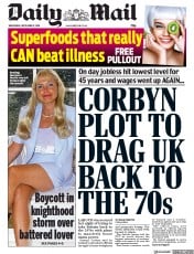 Daily Mail (UK) Newspaper Front Page for 11 September 2019