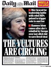 Daily Mail (UK) Newspaper Front Page for 12 December 2018