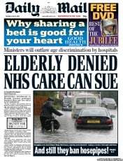Daily Mail Newspaper Front Page (UK) for 12 June 2012