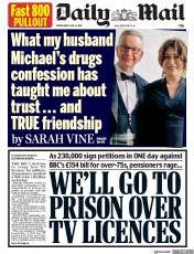 Daily Mail (UK) Newspaper Front Page for 12 June 2019