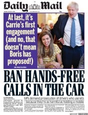 Daily Mail (UK) Newspaper Front Page for 13 August 2019
