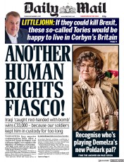 Daily Mail (UK) Newspaper Front Page for 15 December 2017