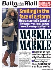 Daily Mail (UK) Newspaper Front Page for 15 January 2020