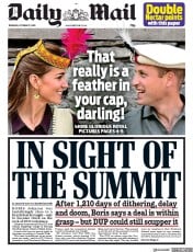 Daily Mail (UK) Newspaper Front Page for 17 October 2019