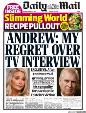 Daily Mail (UK) Newspaper Front Page for 18 November 2019