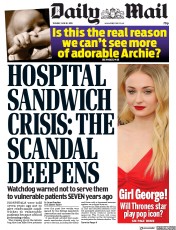 Daily Mail (UK) Newspaper Front Page for 18 June 2019