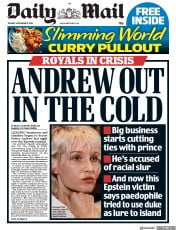 Daily Mail (UK) Newspaper Front Page for 19 November 2019