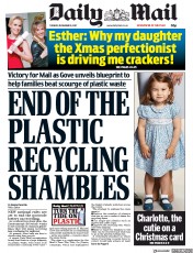 Daily Mail (UK) Newspaper Front Page for 19 December 2017