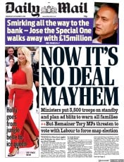 Daily Mail (UK) Newspaper Front Page for 19 December 2018