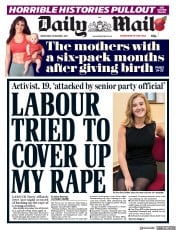 Daily Mail (UK) Newspaper Front Page for 1 November 2017