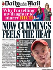 Daily Mail (UK) Newspaper Front Page for 1 November 2023