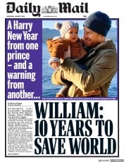 Daily Mail (UK) Newspaper Front Page for 1 January 2020