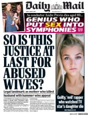 Daily Mail (UK) Newspaper Front Page for 1 March 2019