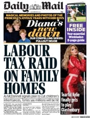 Daily Mail (UK) Newspaper Front Page for 1 July 2019