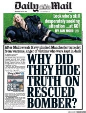 Daily Mail (UK) Newspaper Front Page for 1 August 2018