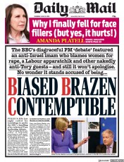 Daily Mail (UK) Newspaper Front Page for 20 June 2019