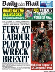Daily Mail (UK) Newspaper Front Page for 21 October 2019
