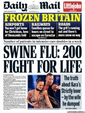 Daily Mail (UK) Newspaper Front Page for 21 December 2010