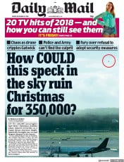 Daily Mail (UK) Newspaper Front Page for 21 December 2018