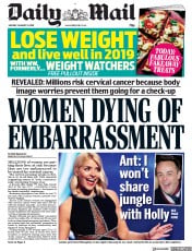 Daily Mail (UK) Newspaper Front Page for 21 January 2019