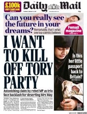 Daily Mail (UK) Newspaper Front Page for 21 February 2019