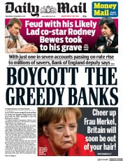 Daily Mail (UK) Newspaper Front Page for 22 November 2017