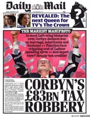 Daily Mail (UK) Newspaper Front Page for 22 November 2019