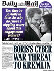 Daily Mail (UK) Newspaper Front Page for 22 December 2017