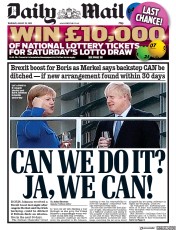 Daily Mail (UK) Newspaper Front Page for 22 August 2019