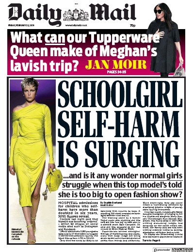 Daily Mail Newspaper Front Page (UK) for 23 February 2019
