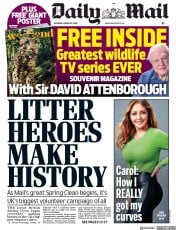 Daily Mail (UK) Newspaper Front Page for 23 March 2019
