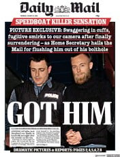 Daily Mail (UK) Newspaper Front Page for 24 January 2019