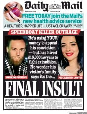 Daily Mail (UK) Newspaper Front Page for 25 January 2019