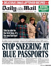 Daily Mail (UK) Newspaper Front Page for 26 December 2017