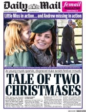 Daily Mail (UK) Newspaper Front Page for 26 December 2019