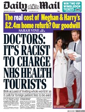 Daily Mail (UK) Newspaper Front Page for 26 June 2019