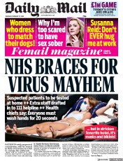 Daily Mail (UK) Newspaper Front Page for 27 February 2020