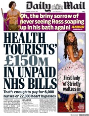 Daily Mail (UK) Newspaper Front Page for 27 August 2019