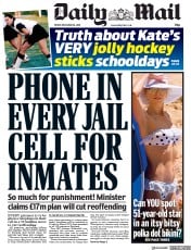 Daily Mail (UK) Newspaper Front Page for 28 December 2018