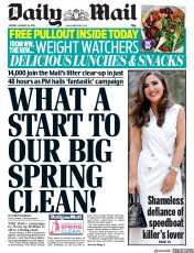 Daily Mail (UK) Newspaper Front Page for 28 January 2019