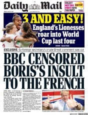 Daily Mail (UK) Newspaper Front Page for 28 June 2019