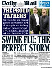 Daily Mail Newspaper Front Page (UK) for 29 December 2010