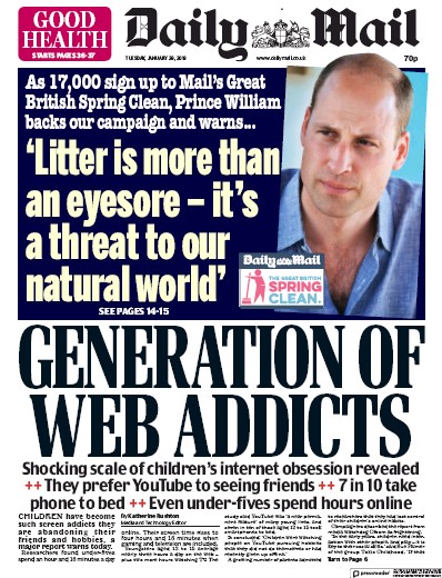 Daily Mail Newspaper Front Page (UK) for 29 January 2019