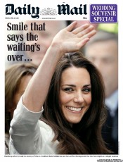Daily Mail (UK) Newspaper Front Page for 29 April 2011