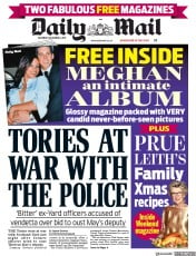 Daily Mail (UK) Newspaper Front Page for 2 December 2017