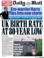 Daily Mail (UK) Newspaper Front Page for 2 August 2019